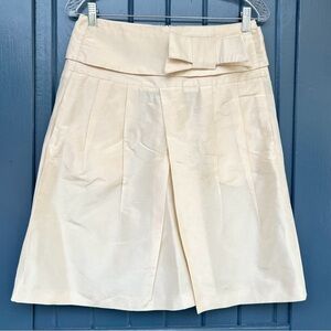 Valentino Rare 100% Silk Skirt With BOW with pockets Cream Women Size 4